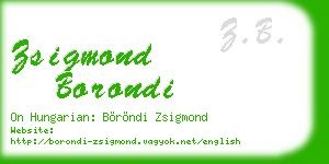 zsigmond borondi business card